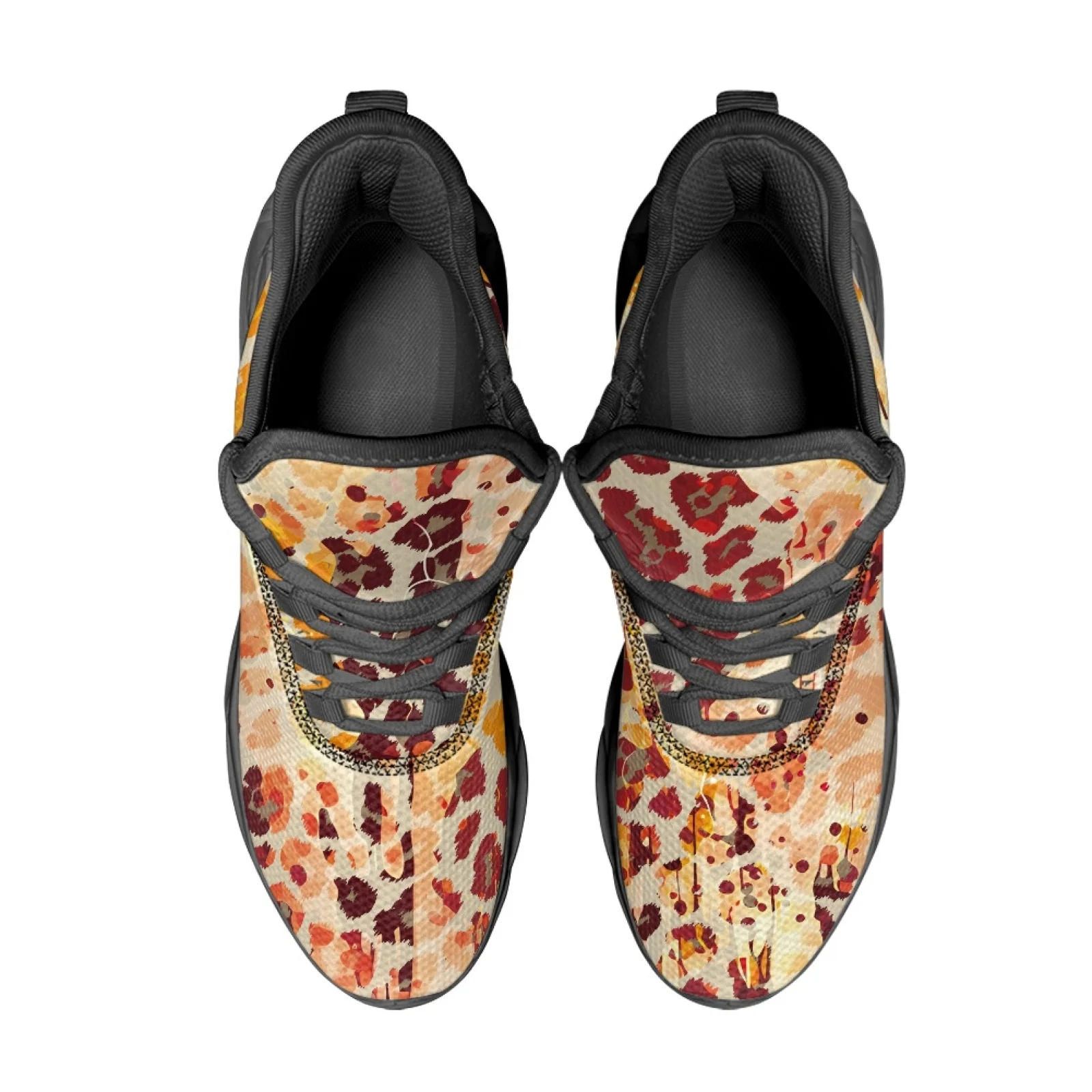 PENSTROLL PENSTROLL Warm Leopard Print Running Blade Sneakers Running Shoes for Men Lace-Up New Trend Fall Fashion
