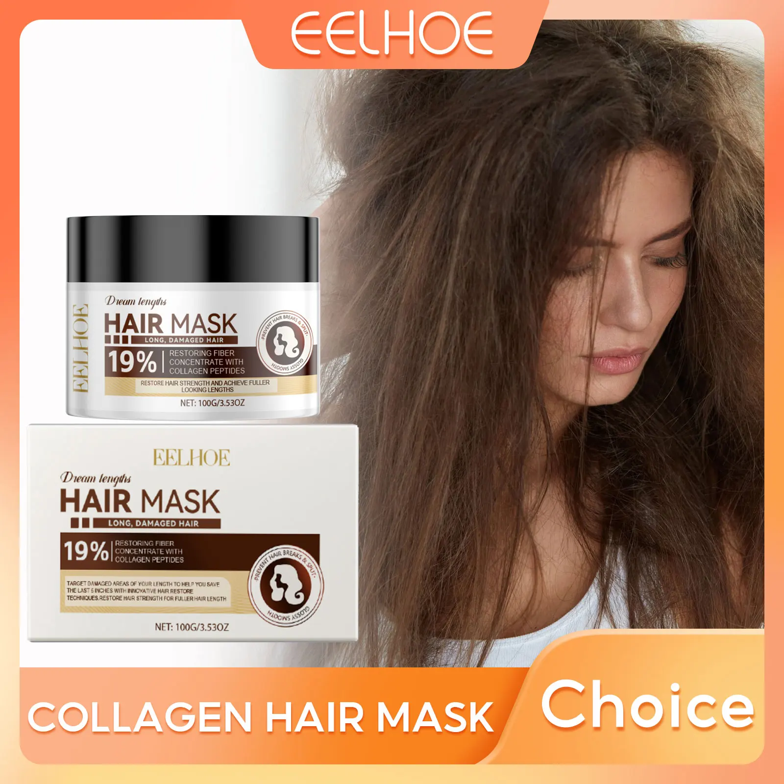 

Collagen Hair Mask Repair Damaged Frizzy Smoothing Keratin Nourish Straightening Hair Cream Scalp Treatment Hair Care Products