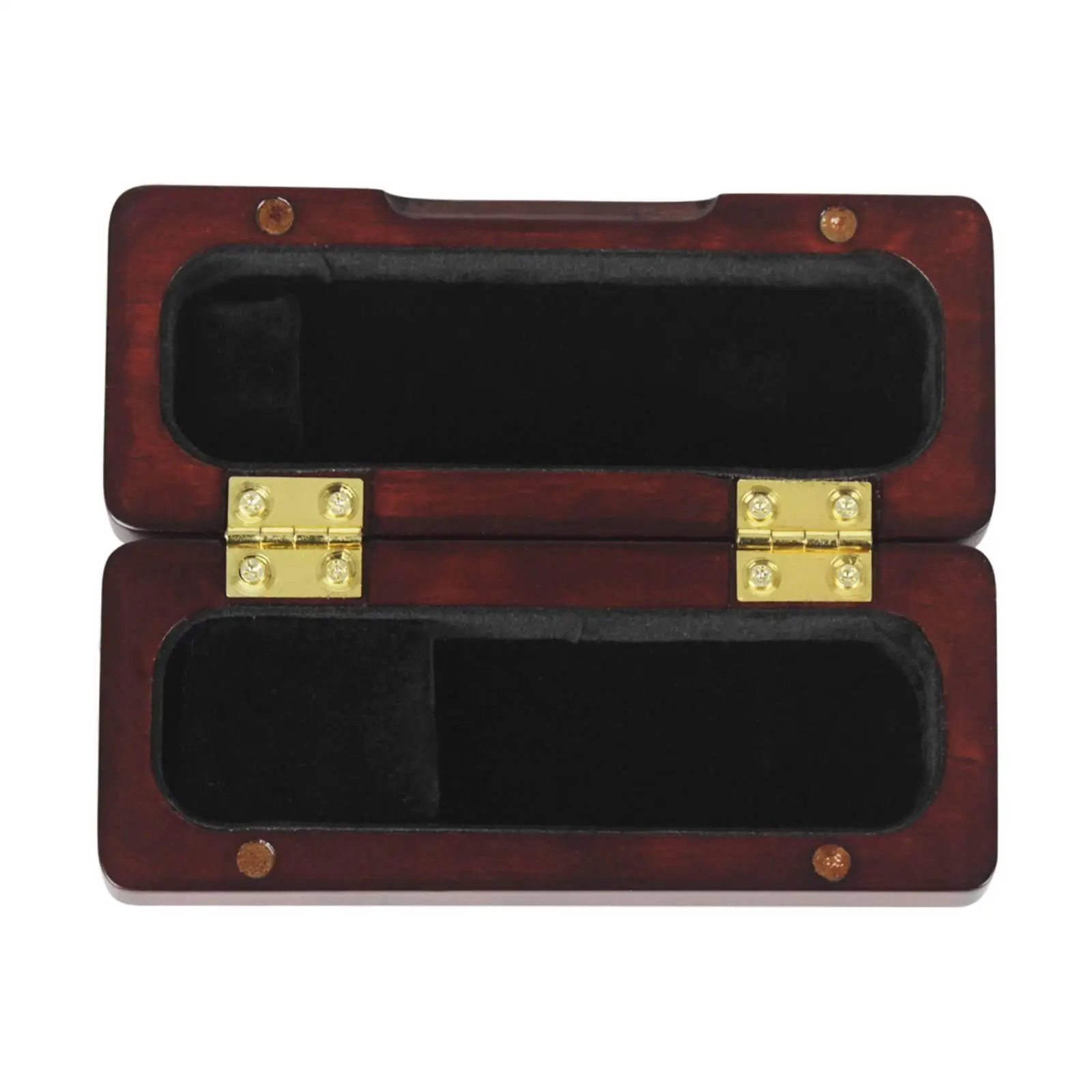 Durable Wooden Embouchure Piece Case for Alto Saxophone with Hinged Cover and Compact Size for Gig Bags