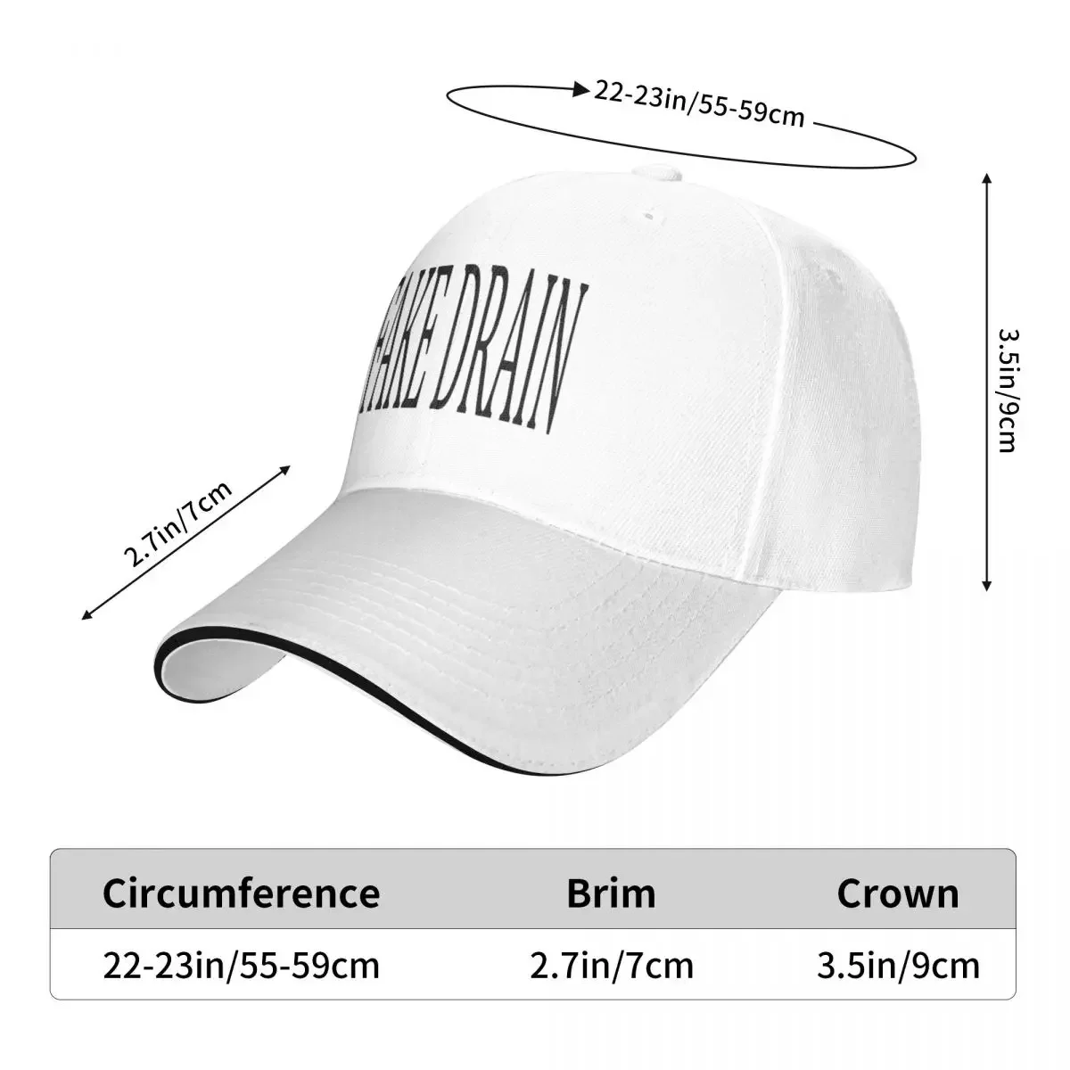 FAKE DRAIN Cap Fashion Casual Baseball Caps Adjustable Hat Hip Hop Summer Unisex Baseball Hats Customizable Polychromatic