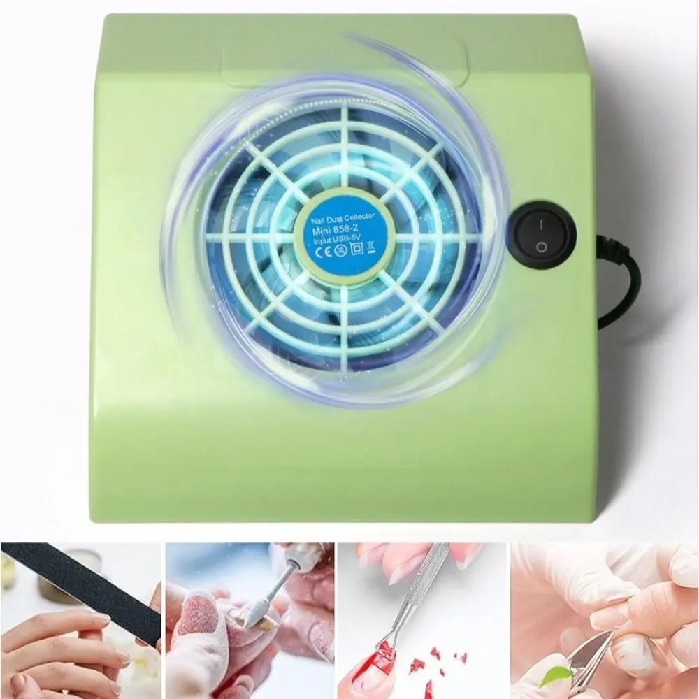 Colector de polvo para decoración de uñas, máquina de manicura USB de poco ruido, herramientas, ventilador de succión, potente aspirador de uñas