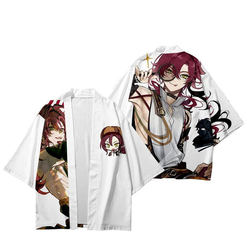 Genshin Impact Shikanoin Heizou 3d Kimono camisa Cosplay Anime juego hombres mujeres siete puntos manga Tops Casual Streetwear Plus Size