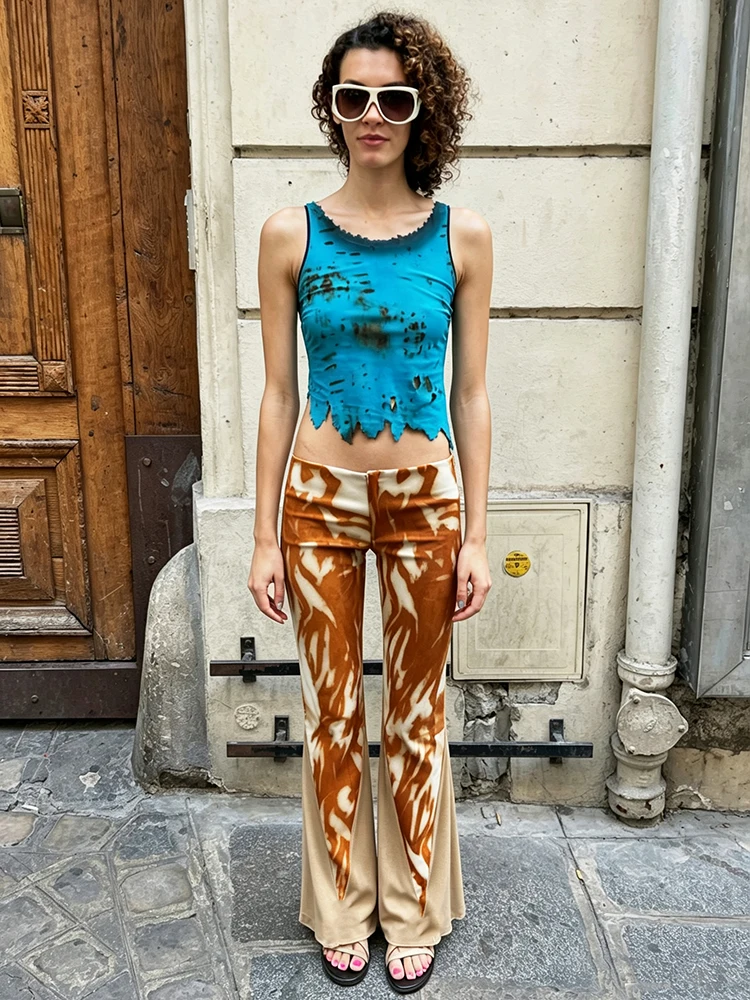 Weird Puss Art Print Hose für Damen, elastischer Bund, Falten, Street-Herbstmode, Hip-Hop-Stil, Musikfestival, klassische Freizeitkleidung, Clubwear – Detail 16