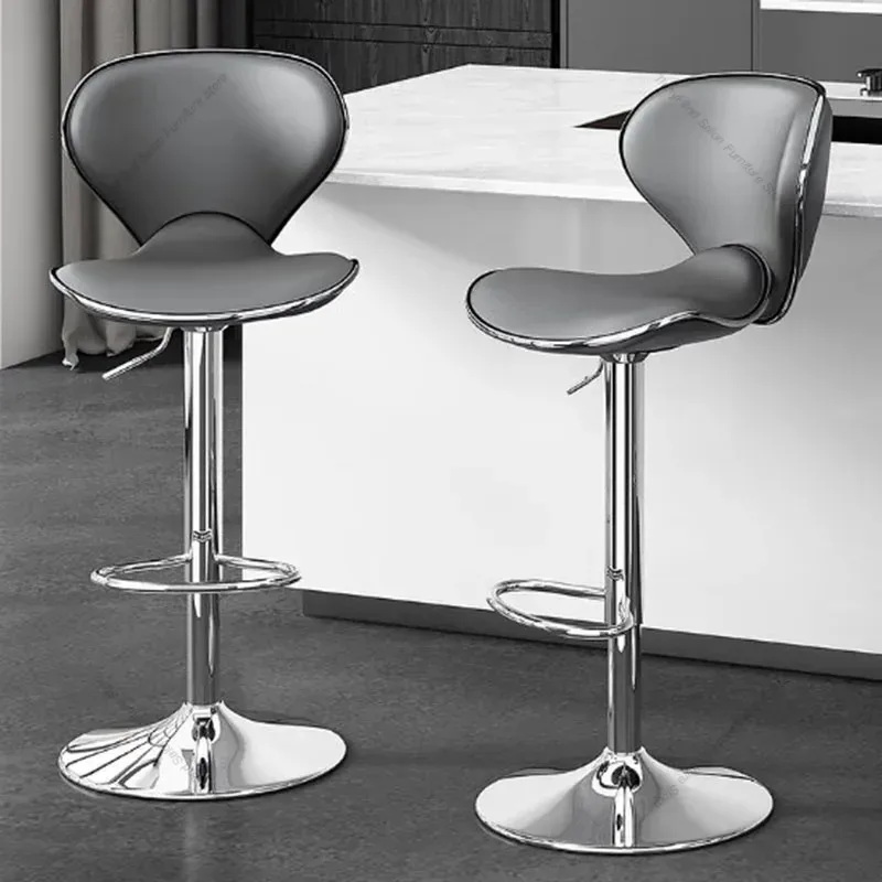 Adjustable Designer Bar Stoll Chairs Minimalistic Leather High Counter Bar Stools Home Reception Banqueta Salon Furniture