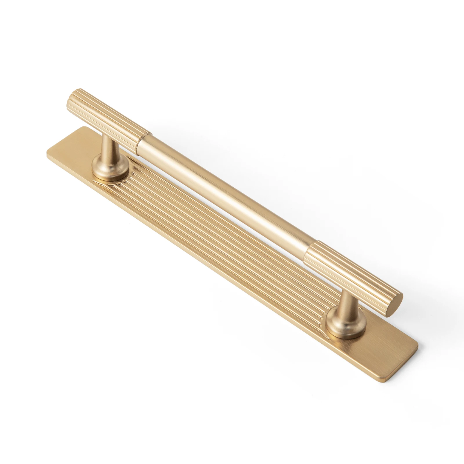 Goo-Ki Antique Brass Zinc Alloy Cabinet Handle with Backplate - 5''(128mm) Hole Center Cabinet Pull Hardware for Bedroom, Kitchen, 2 Pack