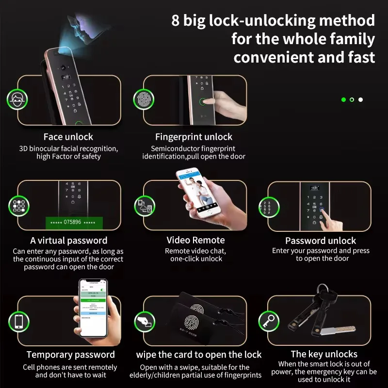 Tuya 3D Face Video Intercom With Camera Outdoor Gate Cerradura Inteligente Smart Home Locks Security Fingerprint Smart Door Lock