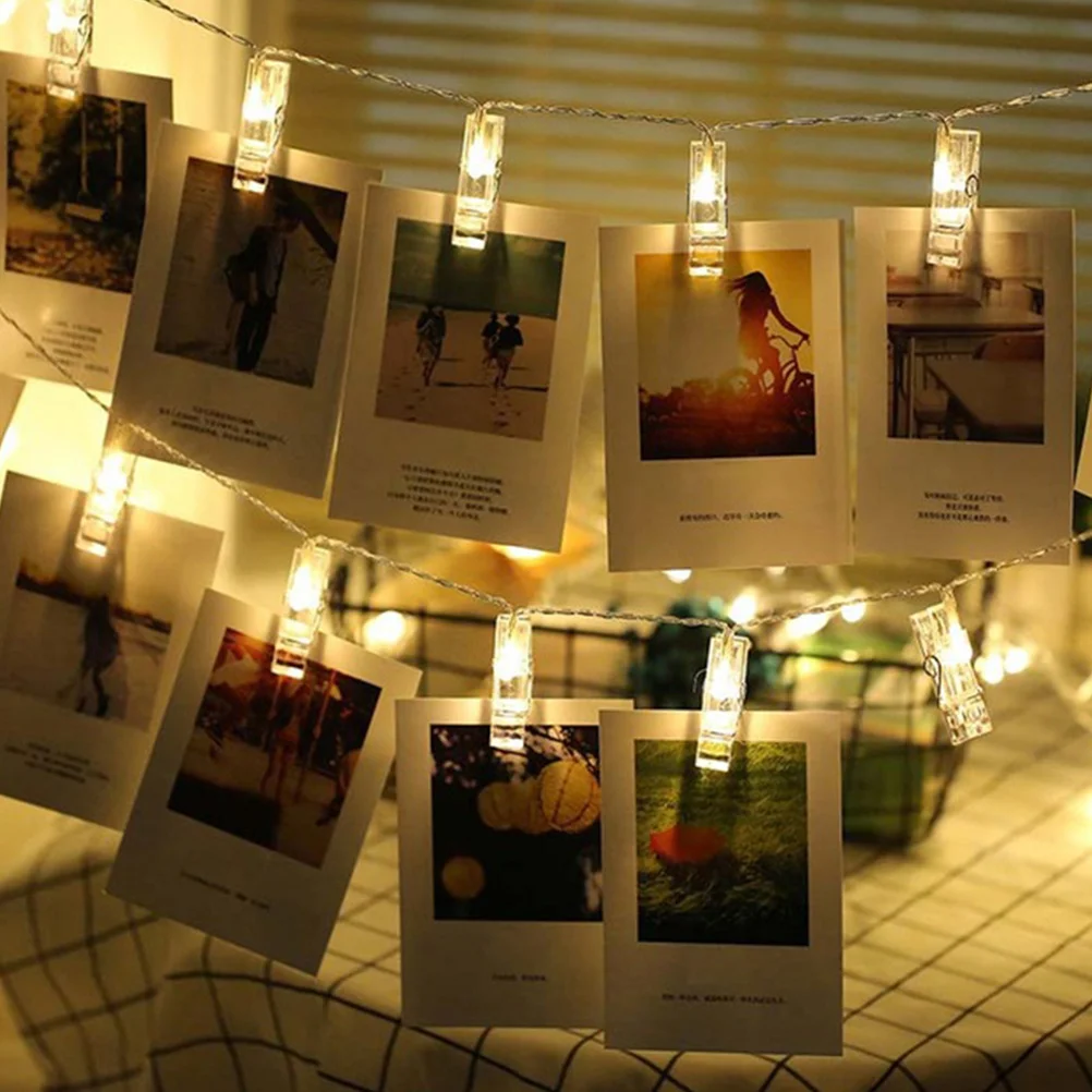 

1 pc Photo Wall Decor Lights Led String Light 20 Lamp Beads Warm White Fairy Lighting For Home Wedding Party Festival