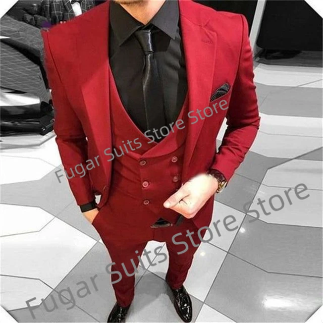 Traje de boda hombre rojo sale