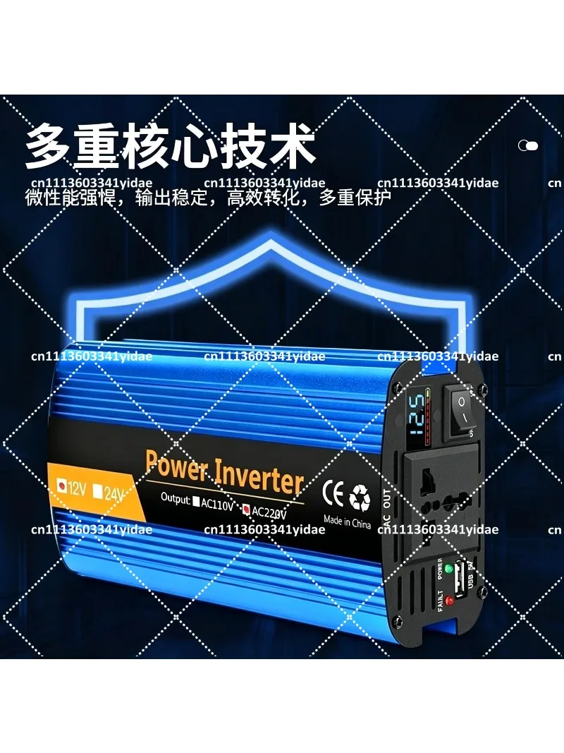12V 24V 36V 48V to 220V Single Digital Display Power Inverter Converter Modified Sine Wave