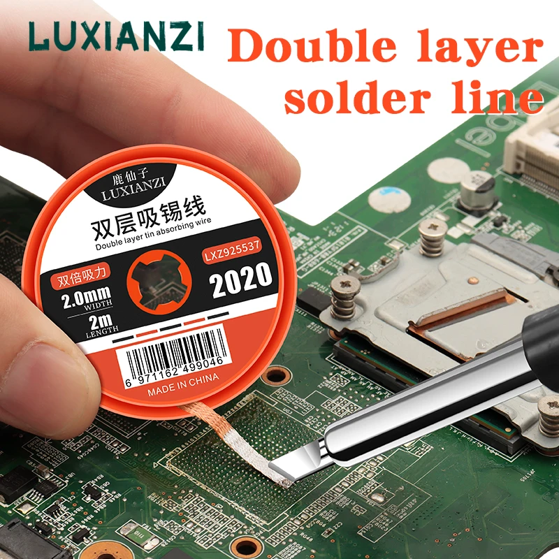 

LUXIANZI 1,5-3,5 мм 3 м лента для распайки медная паяльная проволока мощный паяльный провод для удаления фитиля чистые сварочные инструменты для ремонта