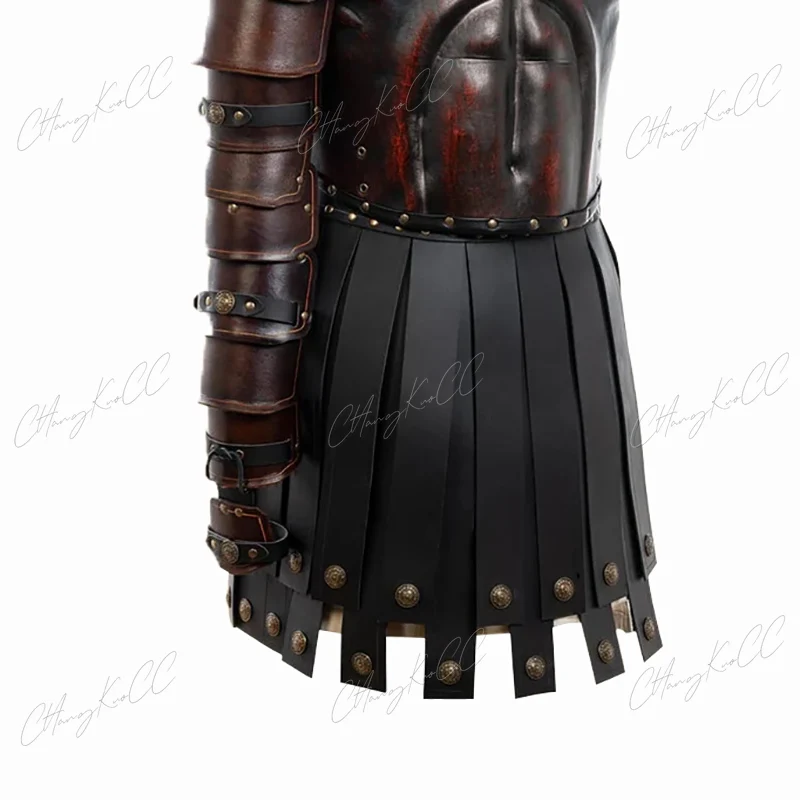 Fato de Cosplay em couro PU para homens e mulheres, gladiador romano grego, saia de batalha Legião do Guerreiro Medieval, armadura do cinto, adereços do clube de festa