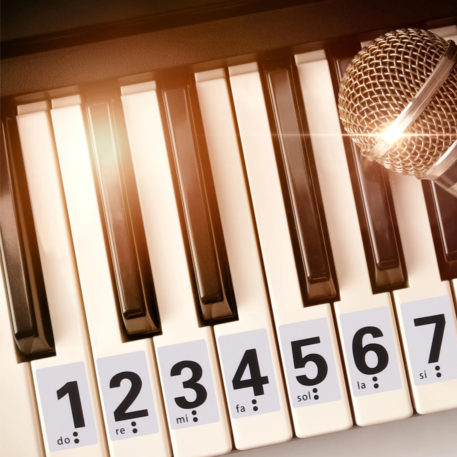 

Piano Keys Sticker Labels Numbers Removable Keyboard Stickers Large Print Pvc Cover Note for Beginners