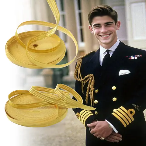 Golden Bullion Wire Ribbon Braid for Uniform Military Epaulette Performance Wear Brad Trim No 17 Color ON Free Color Chart