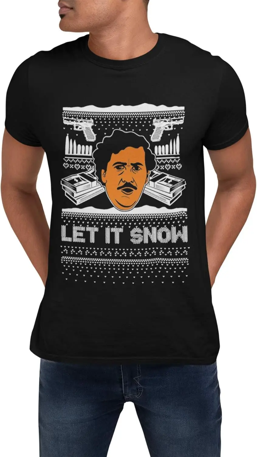 

ALLNTRENDS Men's T Shirt Let It Snow Funny Pablo Ugly Christmas Sweater Xmas 2020 Graphic