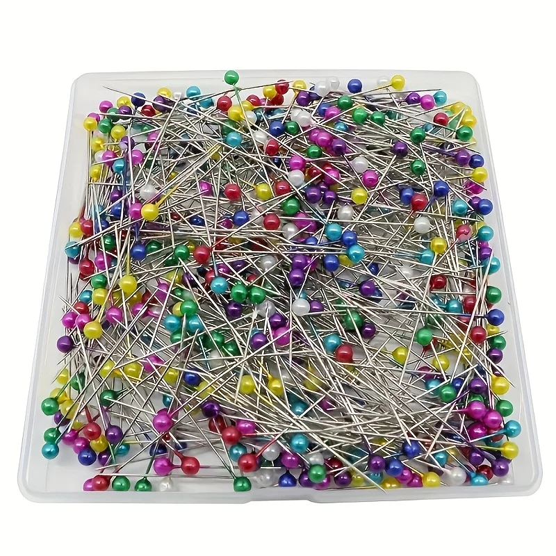 

600Pcs Sewing Pins Straight Quilting Pins 3.8mm Pearl Head Ball Multicolor Needles for DIY Jewelry Craft Sewing Projects
