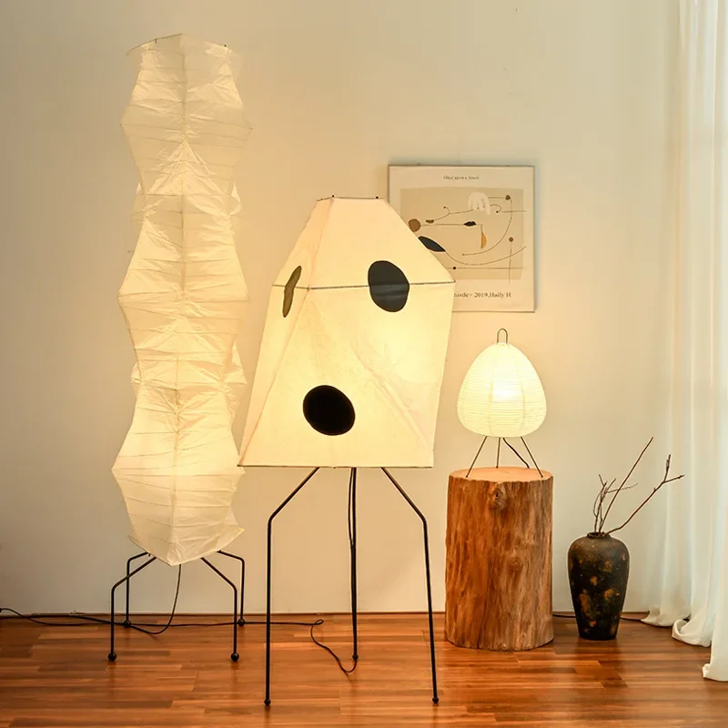 Imagem -02 - Designer Japonês Led Floor Lamp E27 Rice Paper Art Home Decor Sala de Estar Quarto Café Estudo Table Light