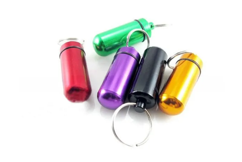 صندوق معدني صغير للسفر حبوب منع الحمل زجاجة حبوب منع الحمل حامل ذاكرة التخزين المؤقت حاوية المفاتيح صندوق دواء الرعاية الصحية مقاوم للماء صندوق حبوب الألومنيوم