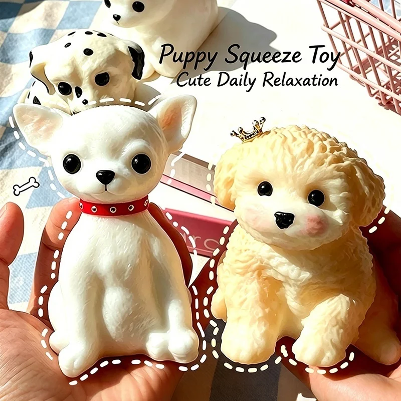 Teddy French Bulldog Puppy Squeeze Fidget Toys Cute Shape Stress Relief Soft Texture Desktop Sensory Relax Leisure Accessory