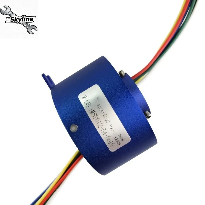 Hollow shaft slip ring hole Diameter 12.7mm 2 / 4 / 6 / 12 Channels 10A OD 54mm automatic arm rotary pedestal Slip ring