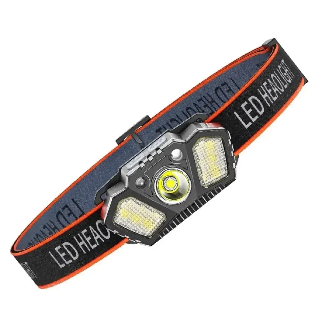 

Portable Sensor Headlamp Rechargeable XPE COB Headlight 5Modes Fishing Camping Hiking Red Warning Head Lamp With Gesture Control