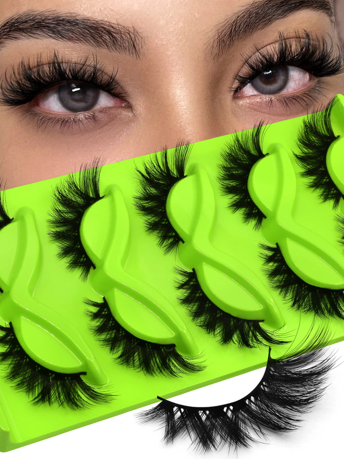 GROINNIA ​ ​ ​ ​ キャットアイまつげふわふわドラマチックな濃密まつげフェイクミンクまつげ翼エンドアイ細長いまつげエクステンションメイク