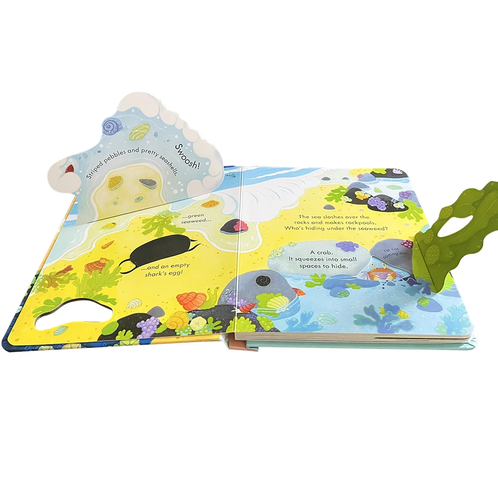 Usborne Peep Inside The Seashore ثلاثية الأبعاد رفرف كتاب صور مونتيسوري التعليمية الإنجليزية كتب للأطفال الطفل القراءة وقت النوم