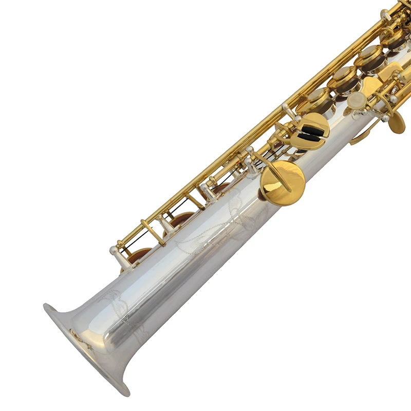 Advanced professional Bb soprano silver plated one piece saxophone SAX