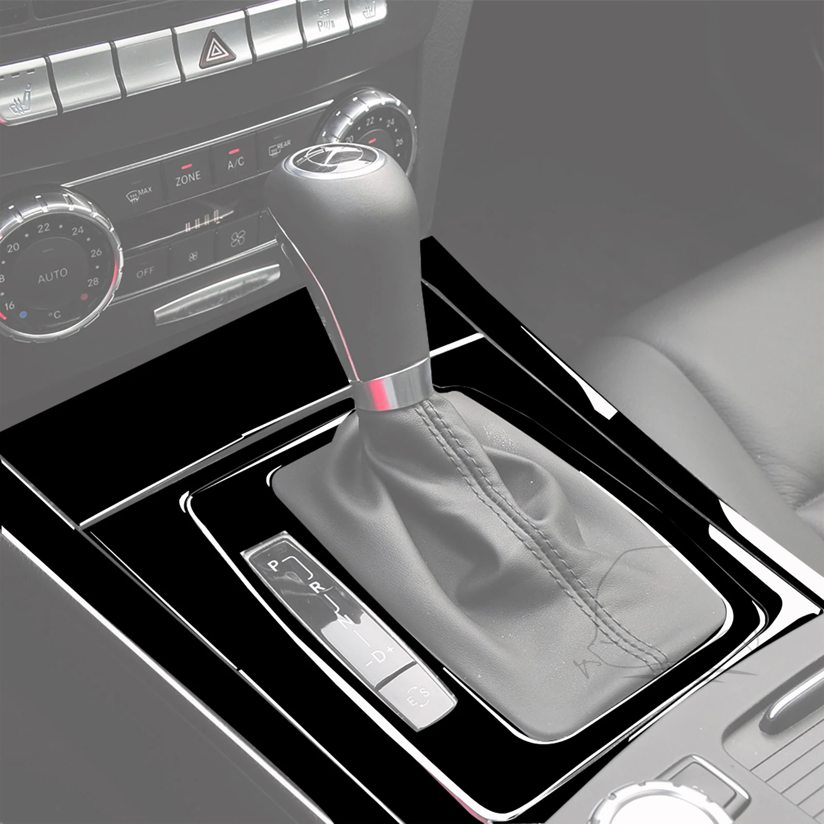 For Benz C Class W204 2007-2013Car Accessories Interior Gear Shifter Panel Frame Cover Trim Sticker Piano Black Modification
