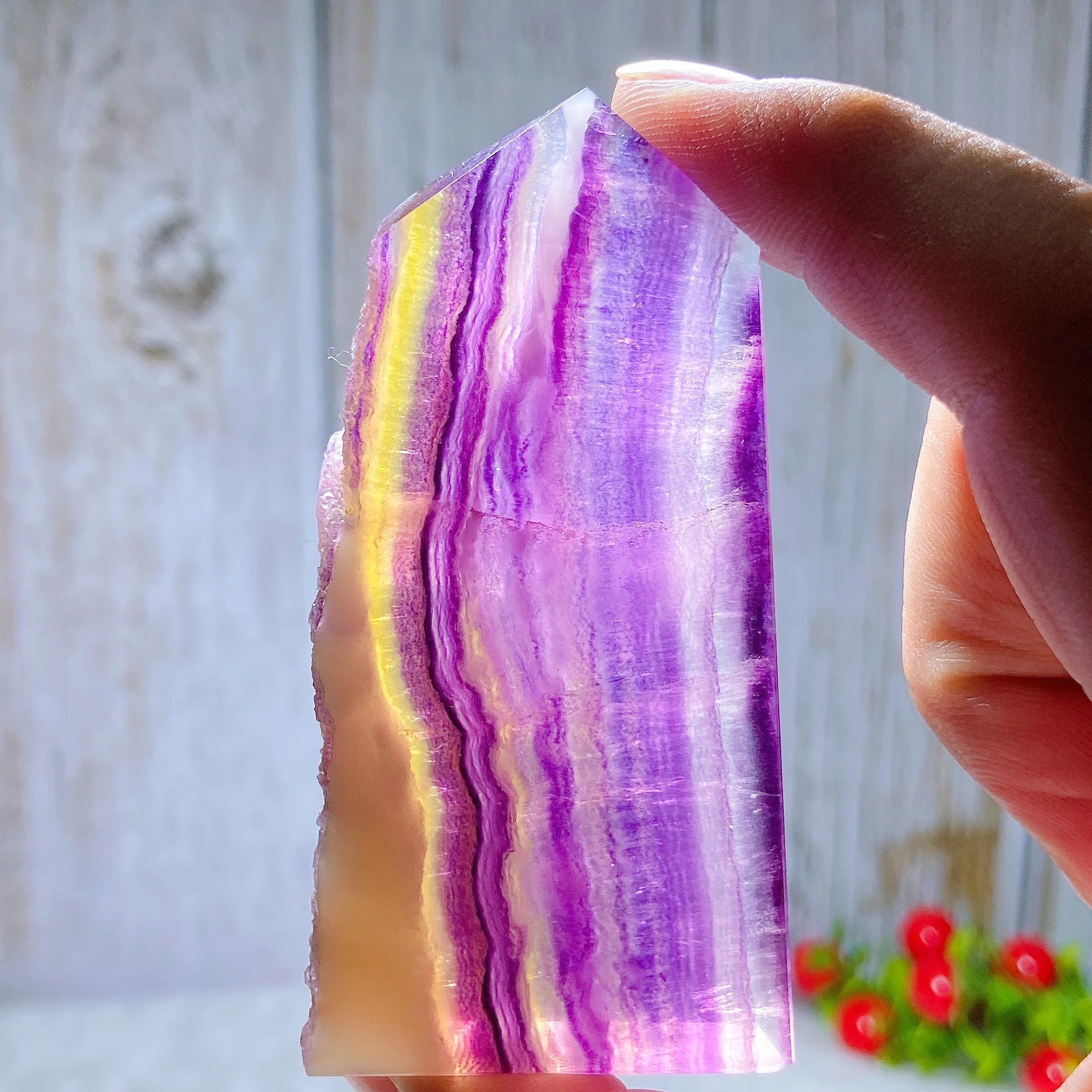 

Natural Crystal Candy Fluorite Tower Point Colorful High Quality Mineral Energy Healing Home Decorations Gift Ore Crystals