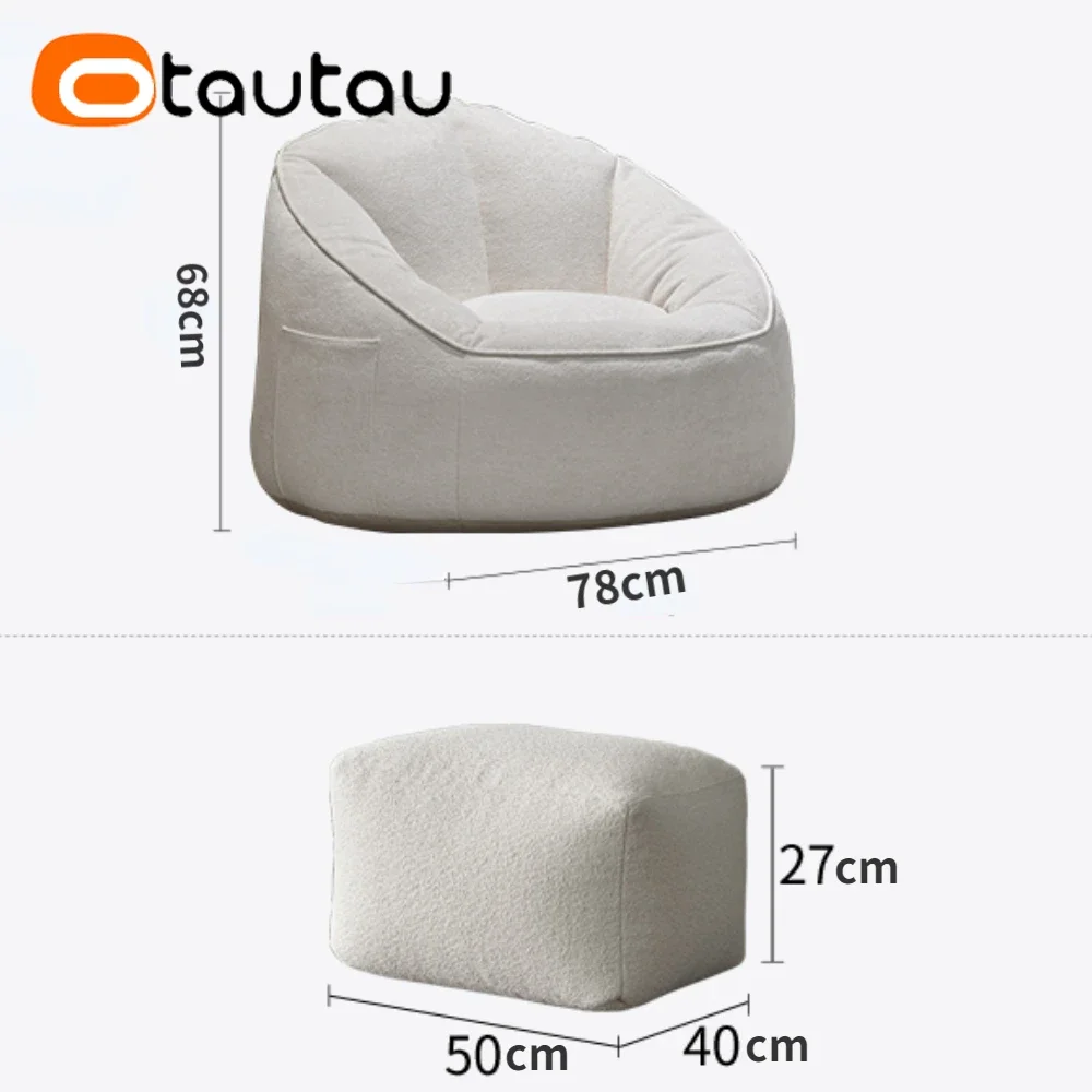 OTAUTAU Bean Bag Pouf Cover Without Filler Outdoor Waterproof Beanbag Chair Puff Ottoman Salon Garden Beach Sofa Bed Sac SF116