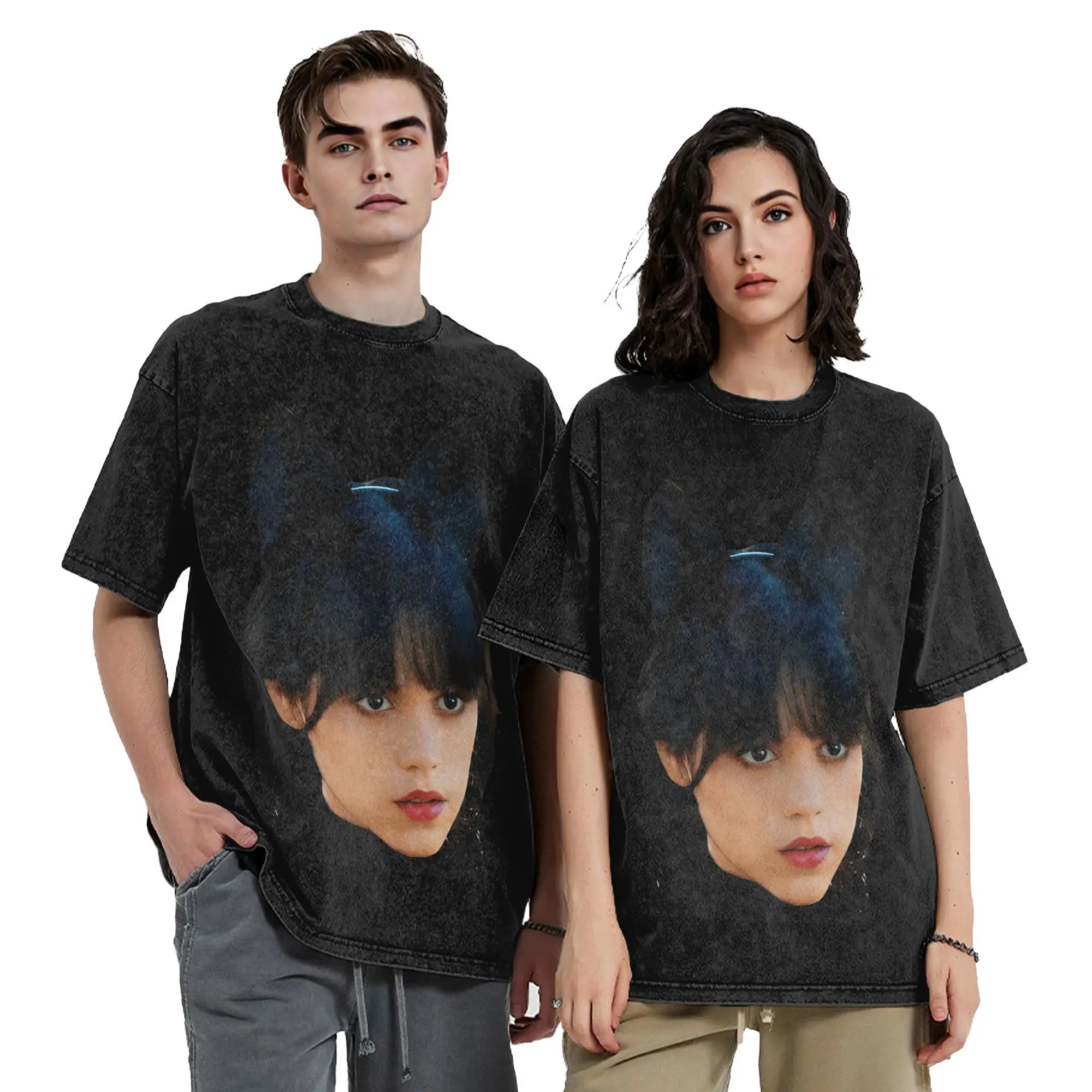 جينا أورتيجا تي شيرت الرجال شخصية الفيلم موضة القطن تي شيرت الجولة الرقبة قصيرة الأكمام تي شيرت بلوزات حجم كبير