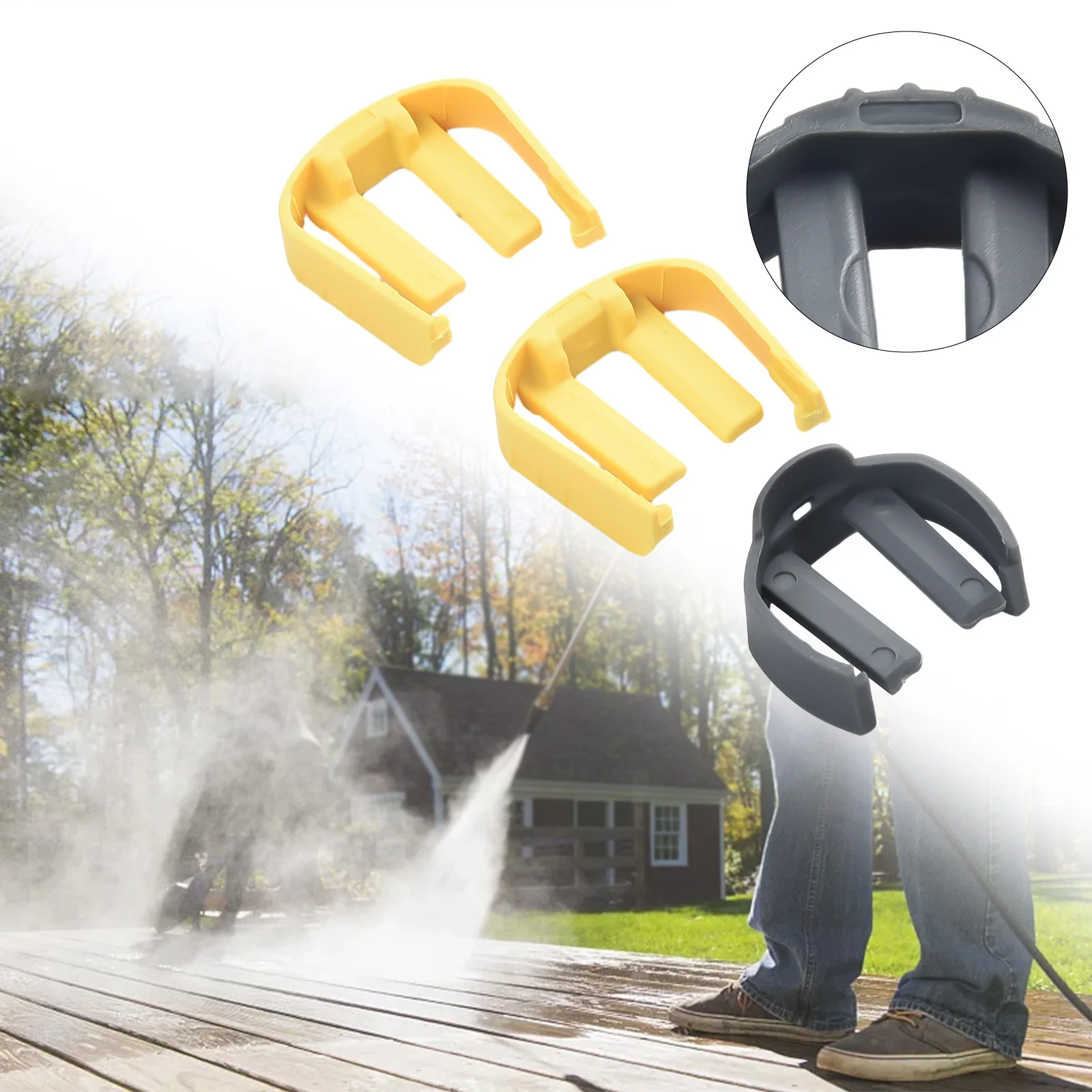 3 Pcs C-Clip Grey Hose Clamp For Karcher K2 Yellow K Series K2 /K3 /K7 Trigger Garden Power Tool Replacement Accessories