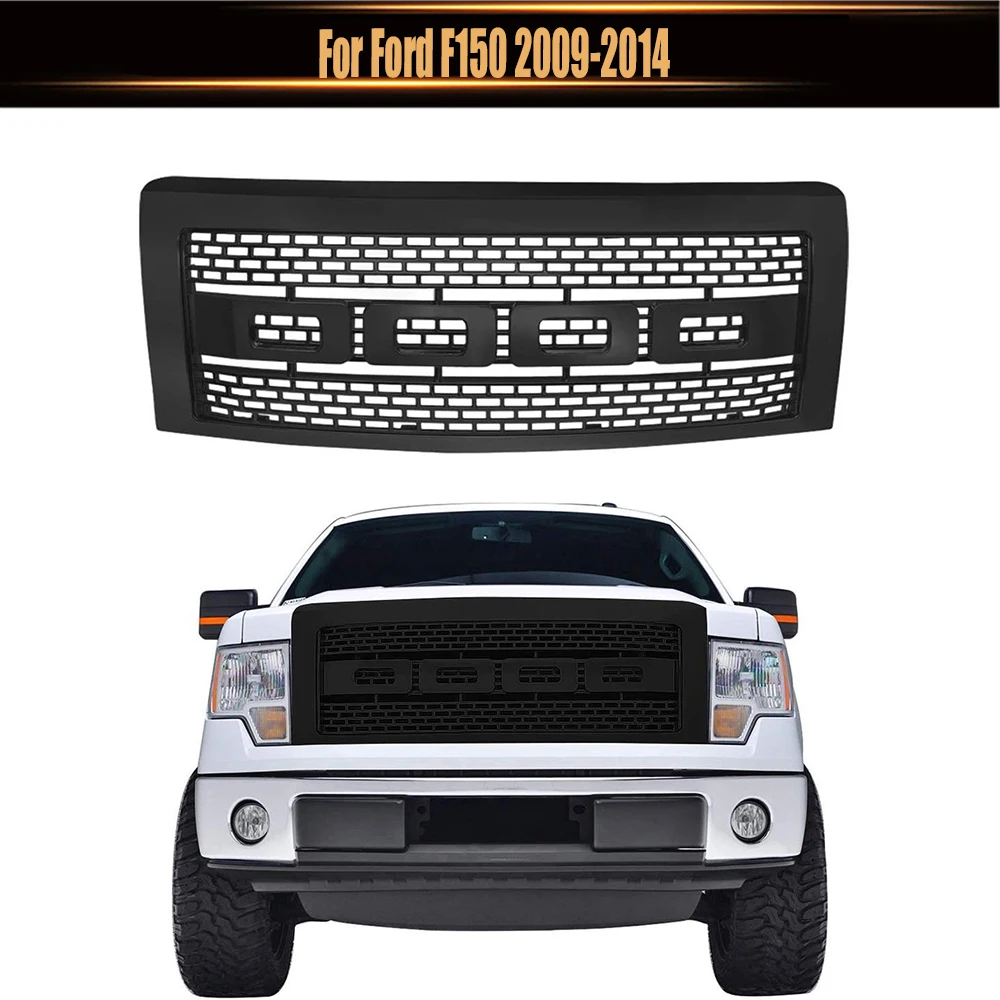 

Car Mesh Cover Racing Grill Upgrade Bumper Grills Modified Pickup Parts Front Raptor Hood Grille For Ford F150 2009-2014