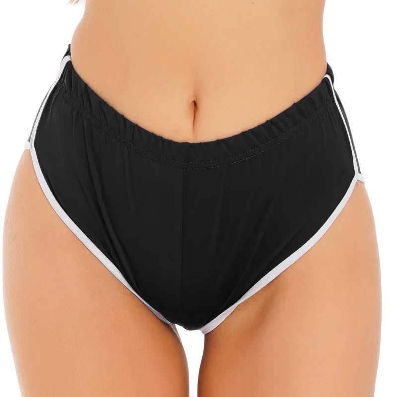 DolDave-Short de yoga à bord blanc pour femme, taille moyenne, sport d'été, entraînement de gym, course à pied, fitness amincissant, vêtements de sport