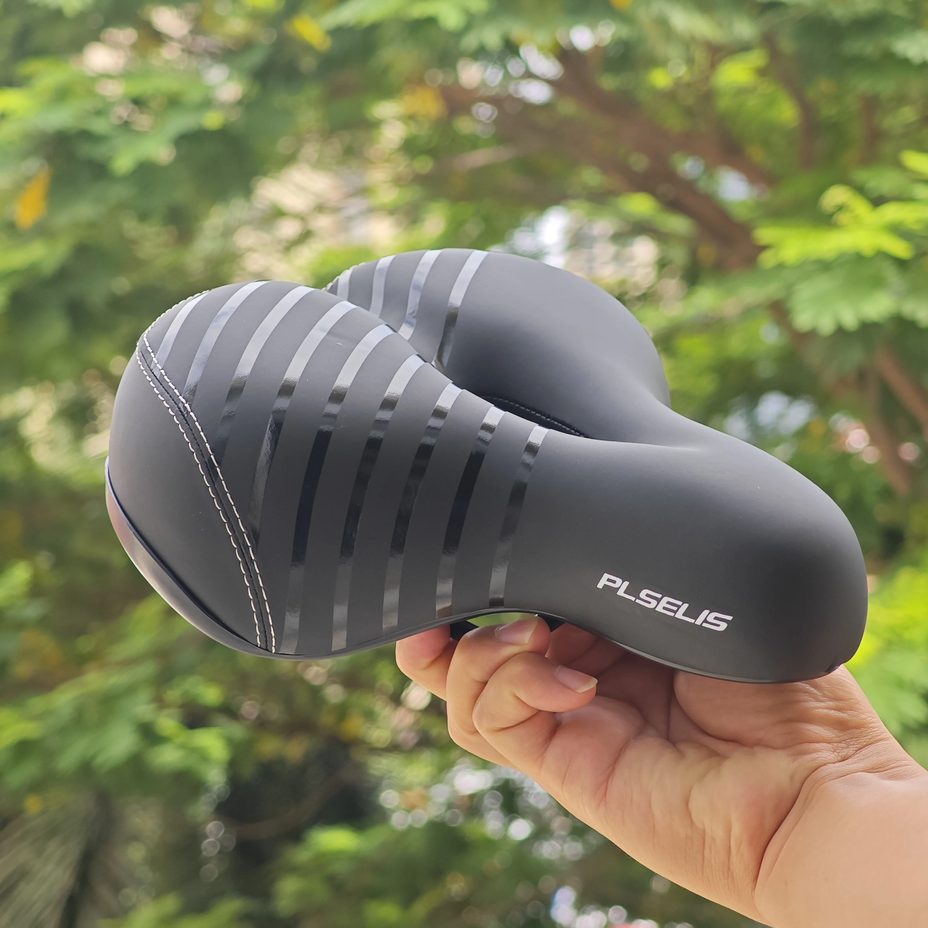 مقعد دراجة جبلية كبير الحجم من GOLDIX، مقعد دراجة عريض يشبه الأريكة، سرج مريح، دراجة كهربائية عالمية، مقعد دراجة ثابت #2