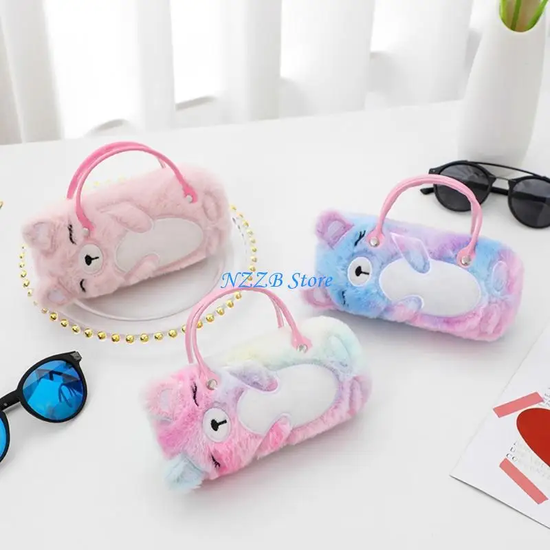 T21F Bear Plush Eyeglass Holder نظارات شمسية مربع حقيبة نظارات واقية من أجل الاستخدام اليومي السفر