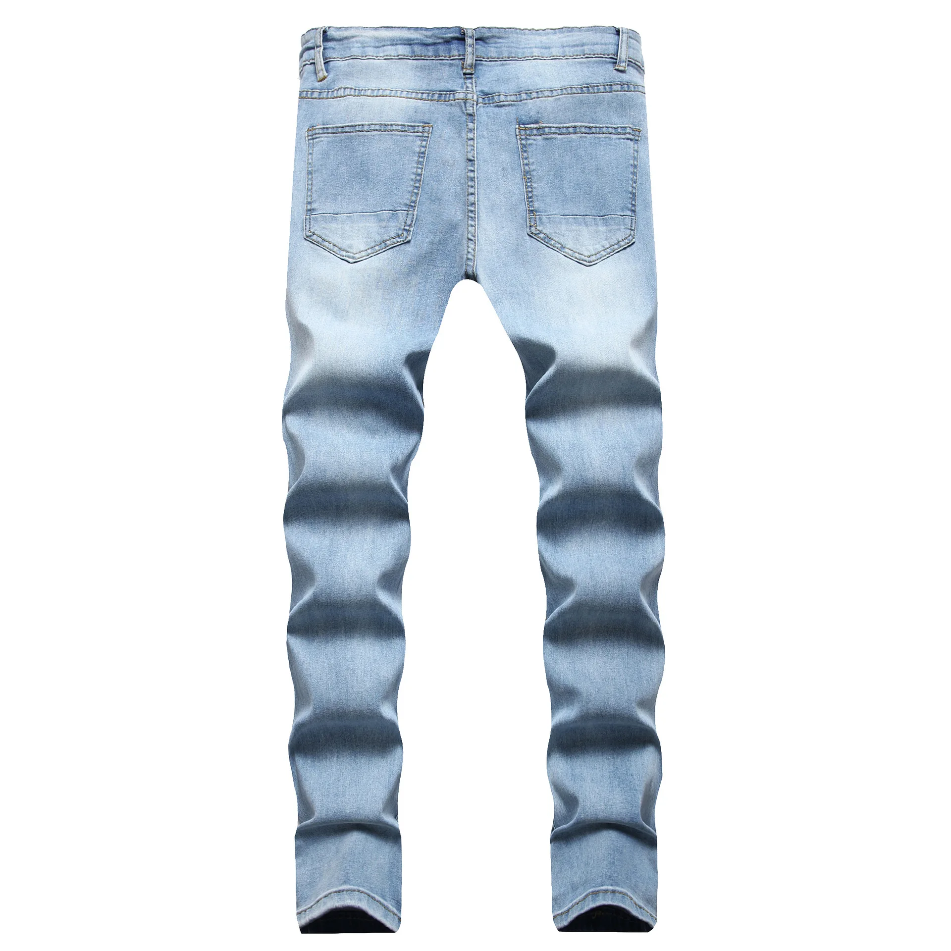 Fashion Men Trousers 2023 New Four Seasons Breathable Ripped Jeans Tide Classics Style Streetwear Male Denim Pants Blue Big Size