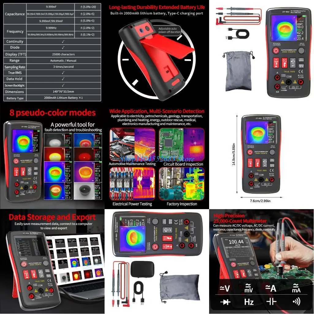 Y6GD Industrial Thermal Camera Thermal Imaging Multimeter for Energy Audits and Preventive Maintenance with Memory Function