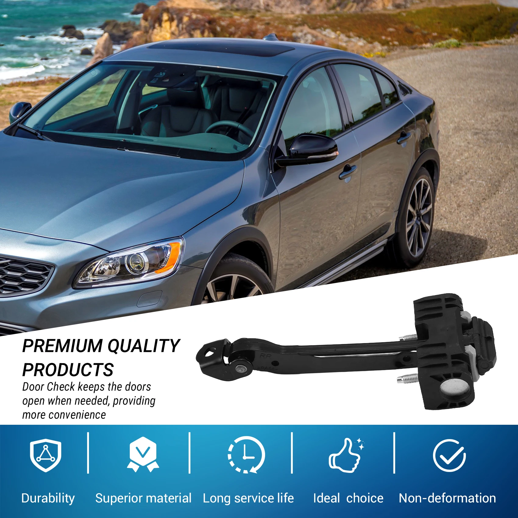 

QB-для Volvo XC60 S60 V70 XC70 S80 2007-2018 защелка опорная дверная петля дверной стопор