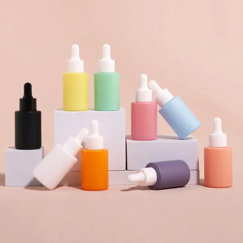 

30ml Luxury Empty Macaron Colorfulled Glass Dropper Bottle with Glass Eye Pipette for Essential Oils Silica Gel Cosmetic Perfume