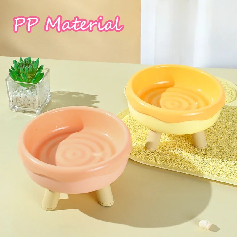 

PP Plastic 4-corner Cat Bowl Anti-neck Spine Dog Feeders With Raised Stand Food Water Bowls Nonslip Doughnut Shape Feeding Bowl