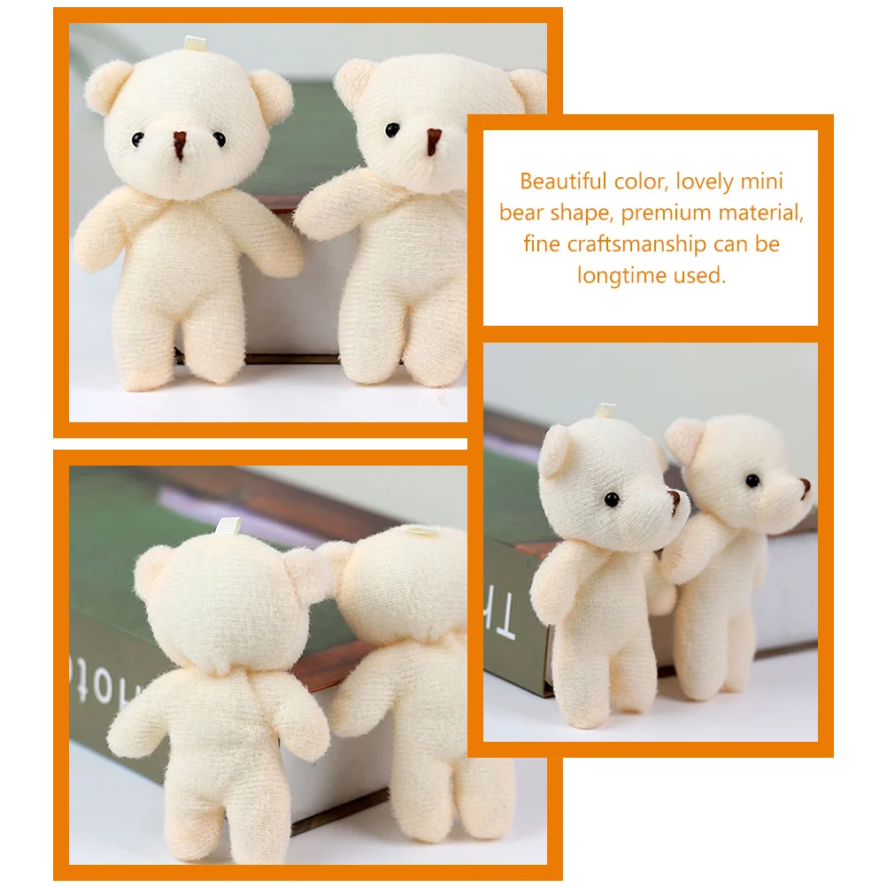 Bonito Mini Urso Estátua Pingente, Minúsculo Pp Algodão, Soft Lovely Decor, 1 peça Nu, bicho de pelúcia, 20 pcs