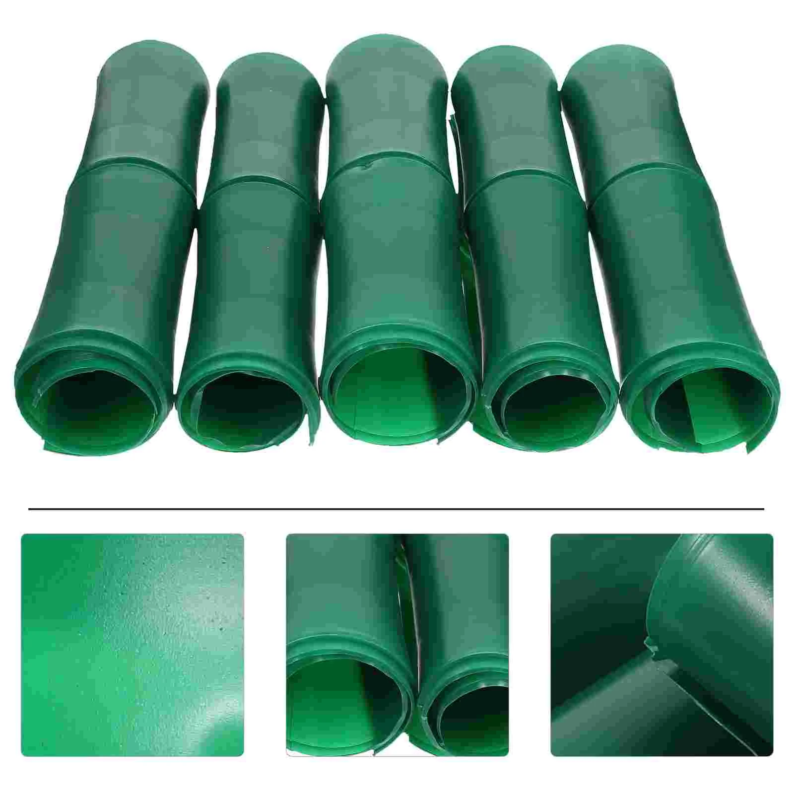 5 Pcs Simulated Bamboo Skin Water Piper Tube Decor DIY Cover Simulation Green Plant Prop Drain Decorative Artificial Sewer