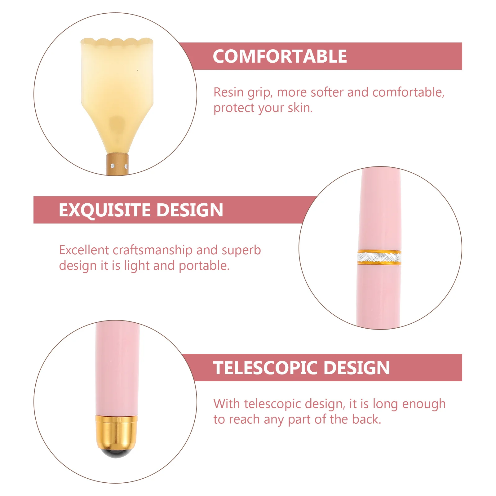 

2Pcs Extendable Back Scratcher Rolling Bead Massager Stick Durable Metal Telescopic Face Massager Portable Fitness Supply