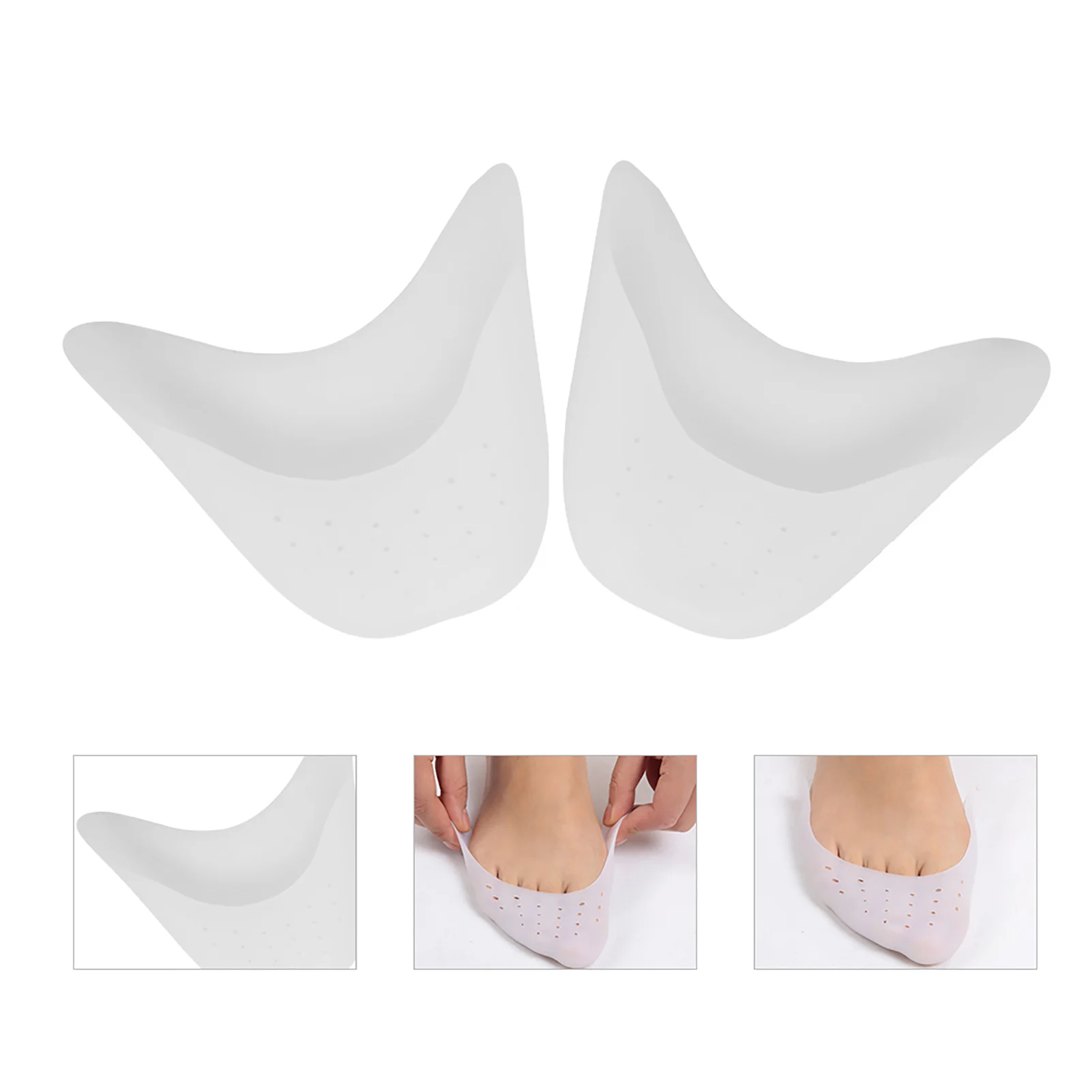 1 Pair Silicone Soft Ballet Pointe Dance Shoes Pads Dancing Toe Protector Foot Care White