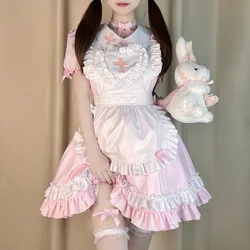 Cosplay Maid Costume Anime Cream Sweetheart Pink Lolita Dress Cute Girl Maids Wear Uniform Short-sleeved Nurse Costumes Dresses