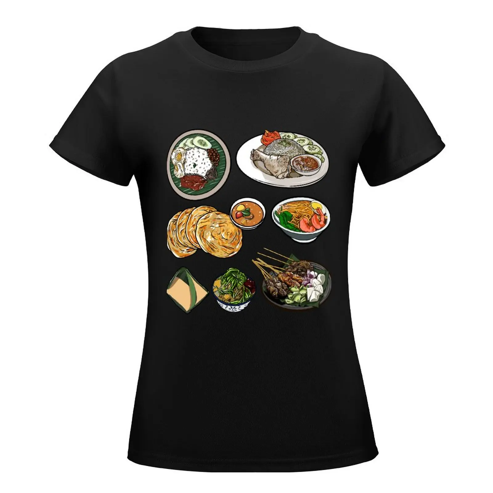 Assorted Malaysian Food - Nasi Lemak, Chicken Rice, Roti Canai, Prawn Noodles, Satay and Cendol T-Shirt