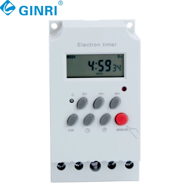 5 قطعة KG316T-II مؤقت إلكتروني أسبوعي قابل للبرمجة 12Vdc 24Vdc 48Vdc ، AC110V AC220V مفتاح مؤقت إلكتروني رقمي