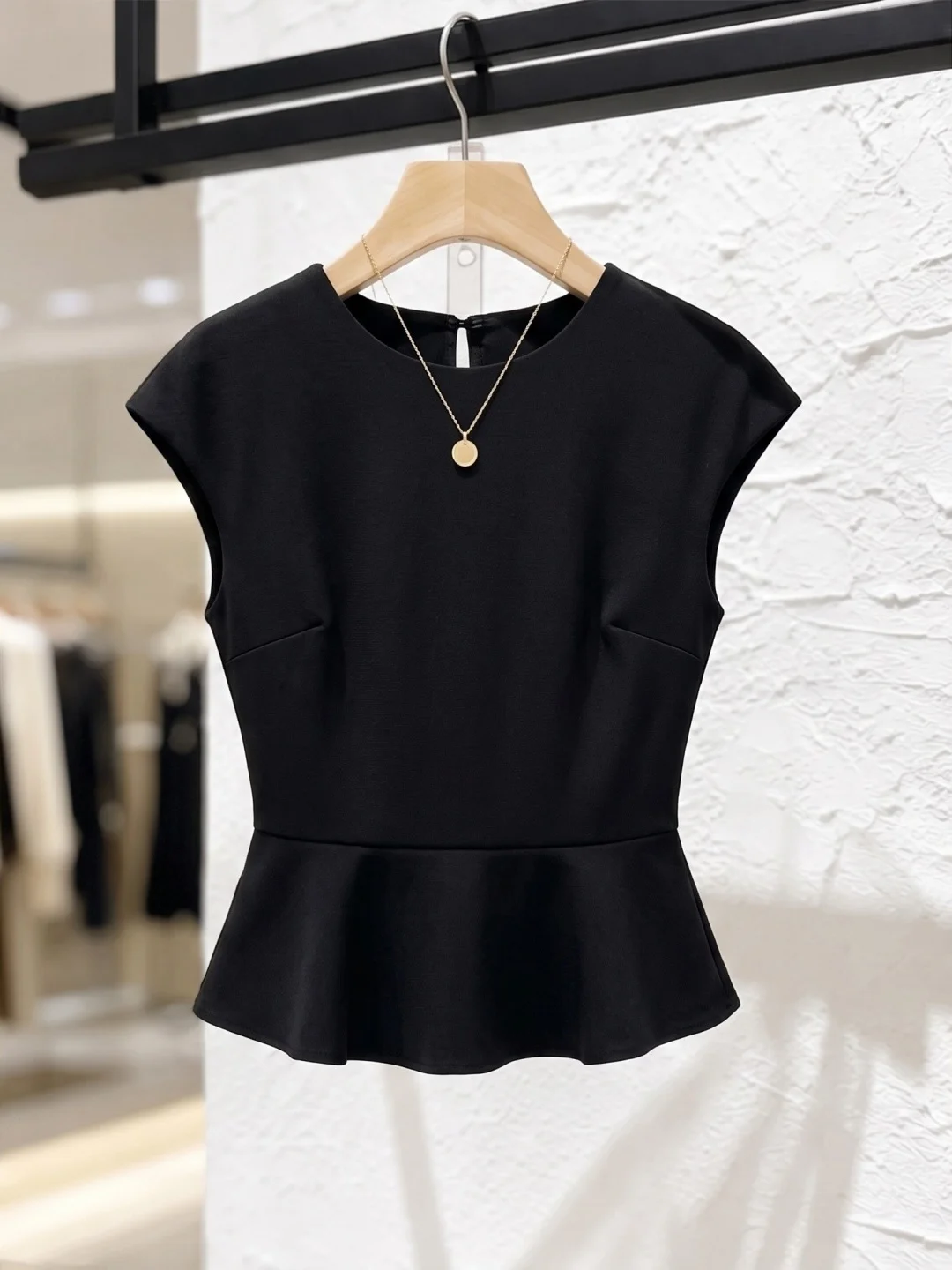 Slimming Color Commute round Neck Top Women's Fashionable Korean Style Silk Blend Casual Shirt Summer Design