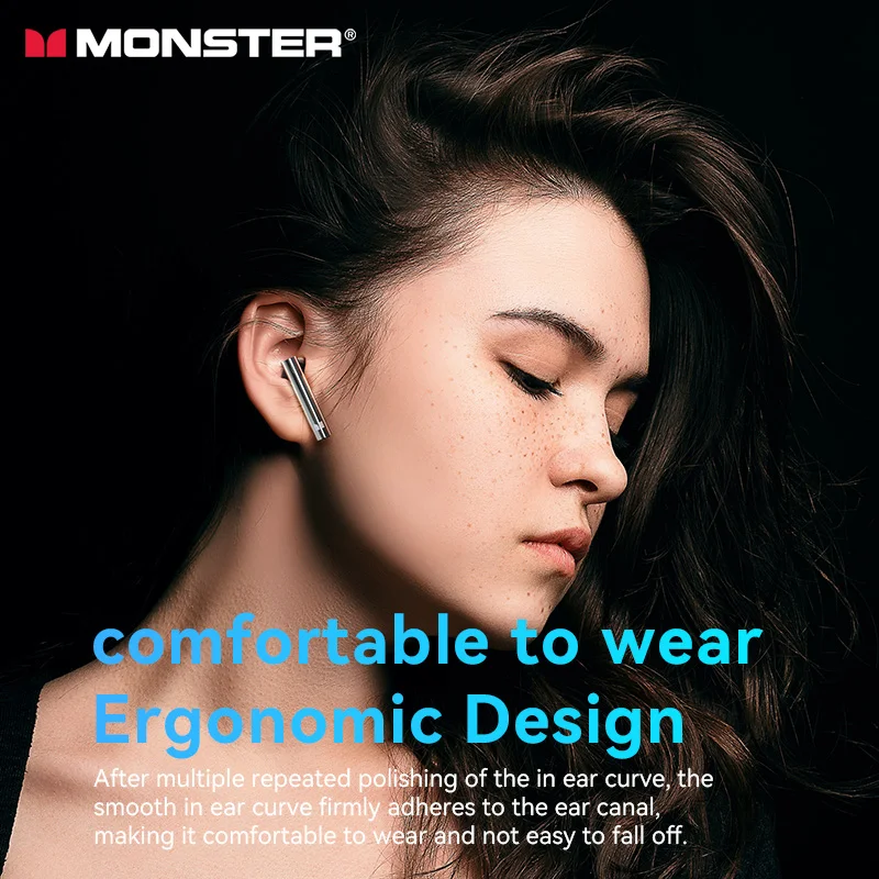 سماعات مونستر TWS اللاسلكية سماعات بلوتوث مع ميكروفون داخل الأذن سماعات أذن رياضية مقاومة للماء بدون ضوضاء سماعة رأس عالية الجودة